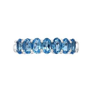 Effy 7 oval London blue topaz band ring